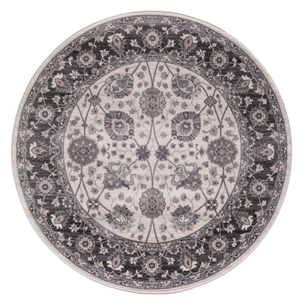 Concord Global 7 ft. 10 in. Lara Vase - Ivory- - Round, Grey 45319 - main